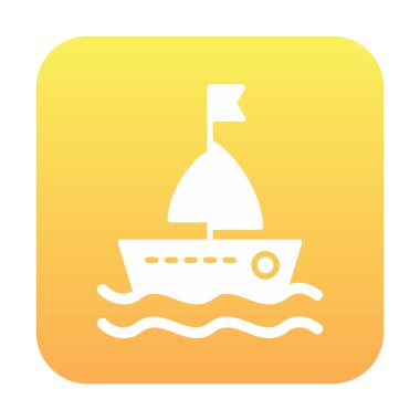 Arka planda basit bir yelkenli ikonu var. vektör illüstrasyonu