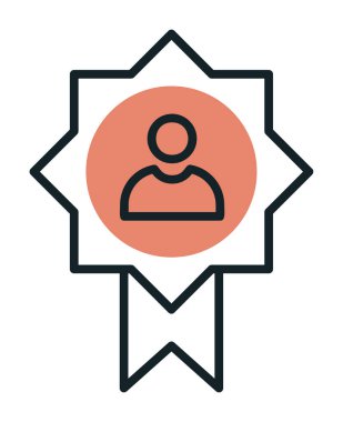 Başarı, ödül, madalya ikonu, vektör illüstrasyonu