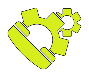 Basit Çağrı Ayarları simgesi, vektör illüstrasyonu