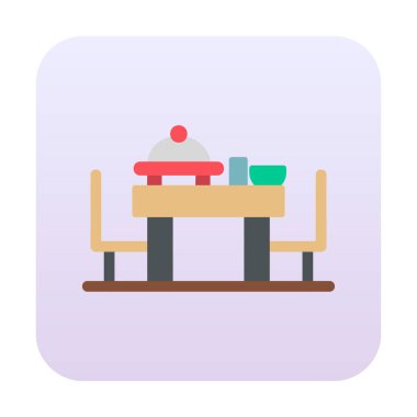 Basit ziyafet simgesi, vektör illüstrasyonu