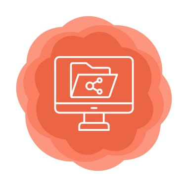 Basit Dosya Paylaşımı simgesi, vektör illüstrasyonu