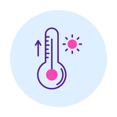 Termometre web simgesi, vektör çizim 