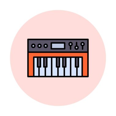 Arkaplanda sentezleyici simgesi vektör çizimi