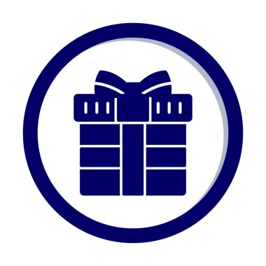 Hediye ikonlu kutu. Düz stil. Vektör çizimi. beyaz arkaplanda izole.