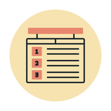 Puan tahtası web simgesi, vektör illüstrasyonu 