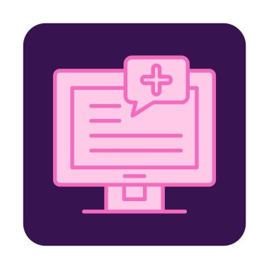 Basit Tıbbi Bildirim simgesi, vektör illüstrasyonu