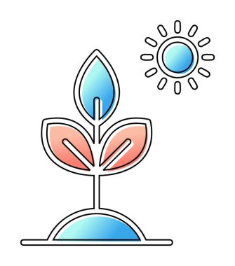 Biyoloji Bitki ana hatları simgesi beyaz arkaplanda izole edildi