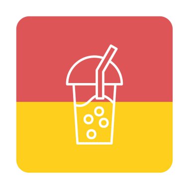 Kabarcık Çay ikonu vektör illüstrasyonu