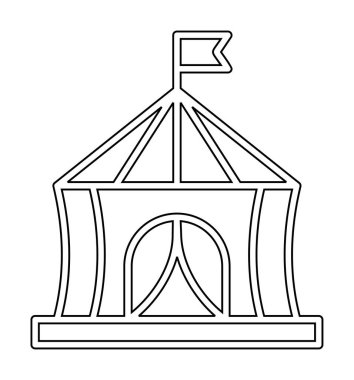 sirk çadırı simge vektör çizim
