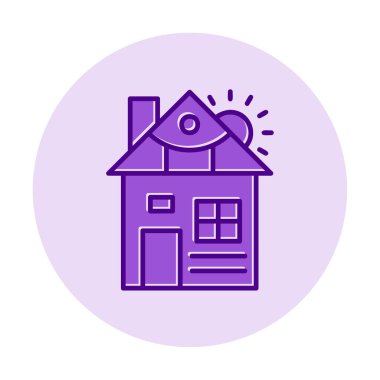 ev düz simgesi, vektör illüstrasyonu 