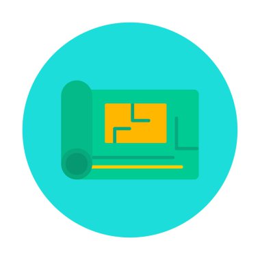 harita düz simgesi, vektör illüstrasyonu