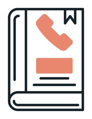 Telefon Rehberi düz simgesi, vektör çizim