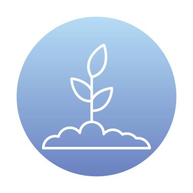 Yer simgesinde büyüyen bitki, vektör illüstrasyonu 