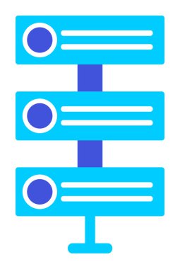 Ağ sunucu simgesinin vektör illüstrasyonu. Veritabanı basit simgesi 