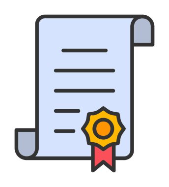 Sertifika vektör simgesi modern basit illüstrasyon                                 