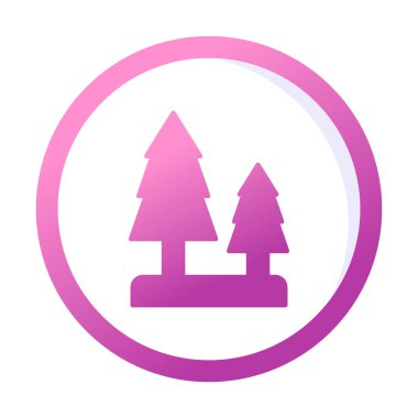 Orman ikonu vektör illüstrasyonu 