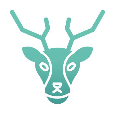 Geyik. Web simgesi basit illüstrasyon