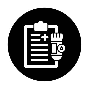 İdrar raporu ikonu. tıbbi sembol, vektör illüstrasyonu 