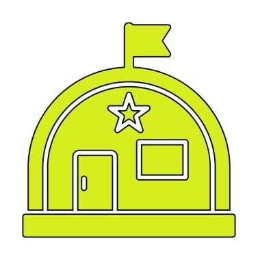 Basit Askeri Depo simgesi, vektör illüstrasyonu