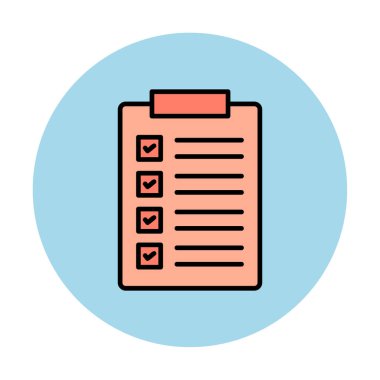 Kontrol Listesi web simgesi, vektör illüstrasyonu 