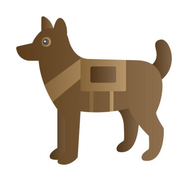 Askeri Köpek simgesi vektör illüstrasyonu