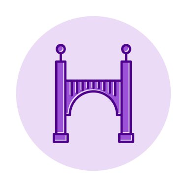 köprü düz simgesi, vektör illüstrasyon tasarımı 