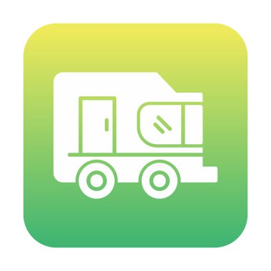 Karavan ikonu. İnce çizgi tasarımı çizimi. vektör illüstrasyonu.