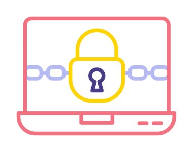 bilgisayar kilidi vektör illüstrasyonu 