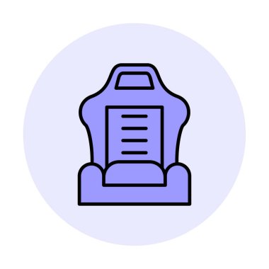 araba koltuğu simgesi, vektör illüstrasyonu 