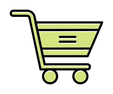  Alışveriş arabası simgesi, vektör çizimi basit tasarım