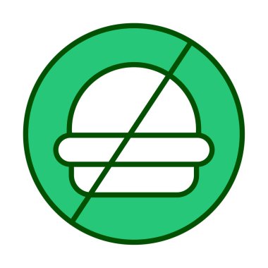 Fast food simgesi yok, vektör illüstrasyonu