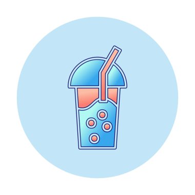 Kabarcık Çay ikonu vektör illüstrasyonu