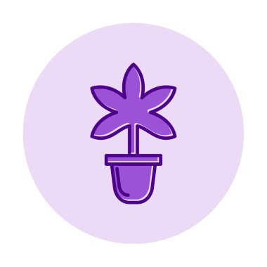 Basit Marihuana simgesi, vektör illüstrasyonu