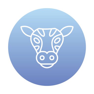 İnek başı simgesi vektörü beyaz arkaplanda izole edildi