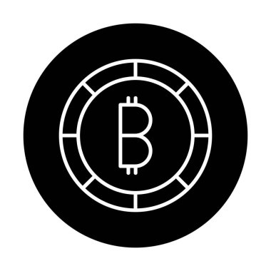 Basit bitcoin simgesi, vektör illüstrasyonu