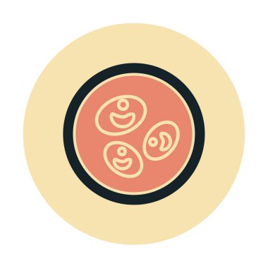 Bakteri petri kabı ve bakteri vektör simgesi 