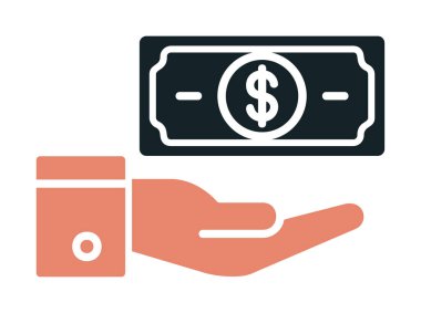 Dolar el simgesi vektör illüstrasyonunda