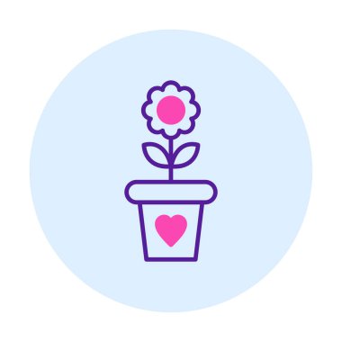 çiçek saksısı vektör illüstrasyonu