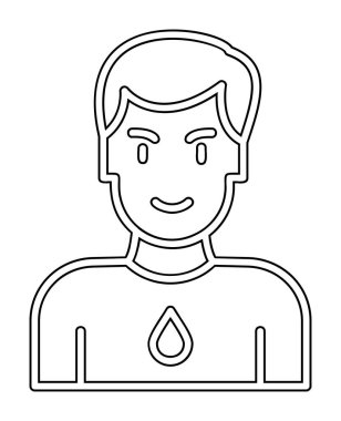 Basit Survivor kişi avatar simgesi, vektör illüstrasyonu