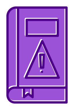 kitap uyarısı ünlem işareti vektör düz renk simgesi ile