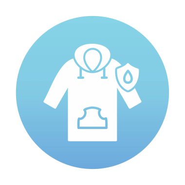 Su geçirmez kapüşonlu simge, vektör illüstrasyonu 