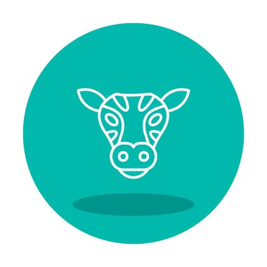 İnek başı simgesi vektörü beyaz arkaplanda izole edildi