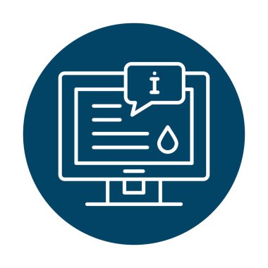 Bilgi vektörü illüstrasyonlu bilgisayar ekranı, simge ögesi biçimi