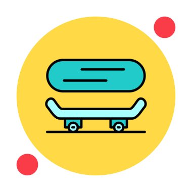 Basit kaykay simgesi, vektör illüstrasyonu