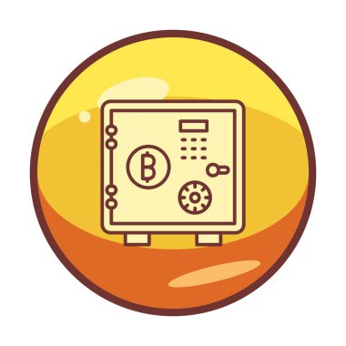 Bitcoin dolap simgesi, vektör illüstrasyonu 