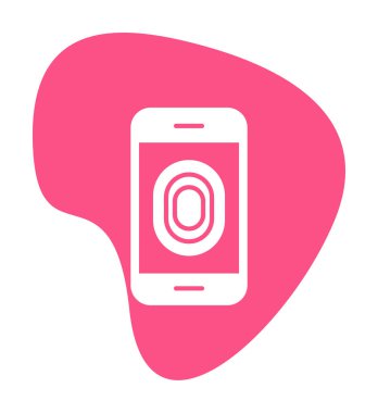 Kilitlenmemiş Parmak izi vektör simgesi olan telefon modern basit illüstrasyon
