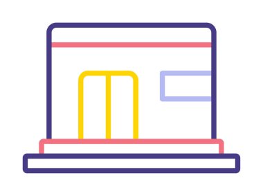 Sığınak düz ikon vektör çizimi