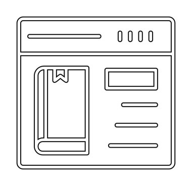 Basit Çevrimiçi Kitap satın alma simgesi, vektör illüstrasyonu