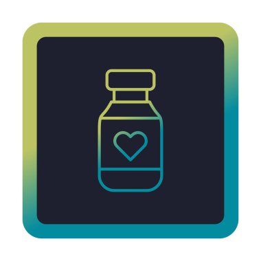 Vitamin şişesi simgesi, vektör illüstrasyonu
