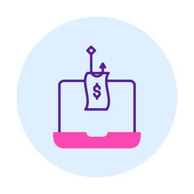 Para ikonu taklidi yapmak. Beyaz üzerinde izole edilmiş çizgi vektör simgesi